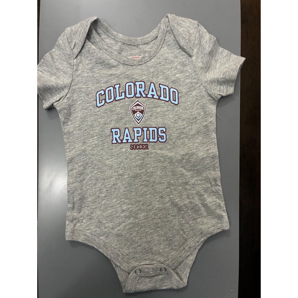 Colorado Rapids MLS Soccer Baby Bodysuit Heather Gray Short Sleeve One Piece